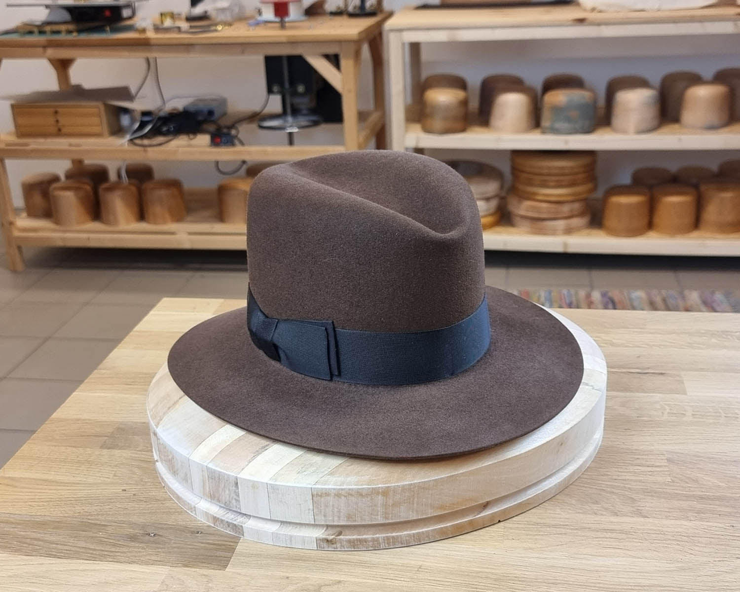 LEIFUR Lucky FEDORA | SABLE BROWN | 50X BEAVER BLEND | SIZE 58, US 7 1/4