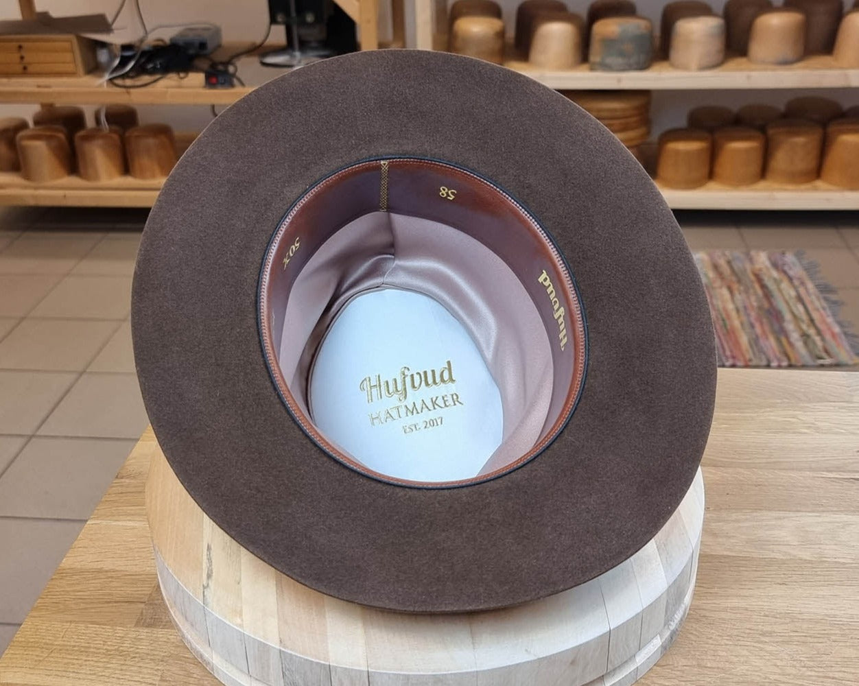 LEIFUR Lucky FEDORA | SABLE BROWN | 50X BEAVER BLEND | SIZE 58, US 7 1/4