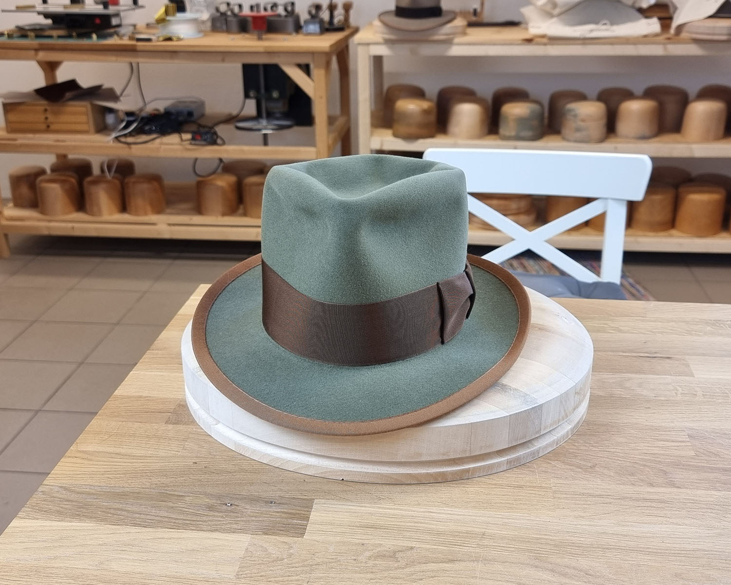 WHIPPET FEDORA | DELUXE RABBIT & HARE BLEND | SAGE GREEN | SIZE 59, US 7 3/8