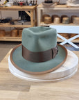 WHIPPET FEDORA | DELUXE RABBIT & HARE BLEND | SAGE GREEN | SIZE 59, US 7 3/8