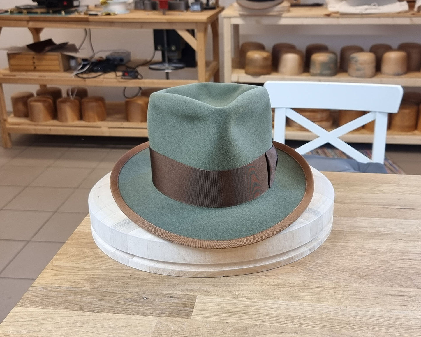WHIPPET FEDORA | DELUXE RABBIT & HARE BLEND | SAGE GREEN | SIZE 59, US 7 3/8