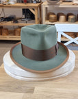 WHIPPET FEDORA | DELUXE RABBIT & HARE BLEND | SAGE GREEN | SIZE 59, US 7 3/8