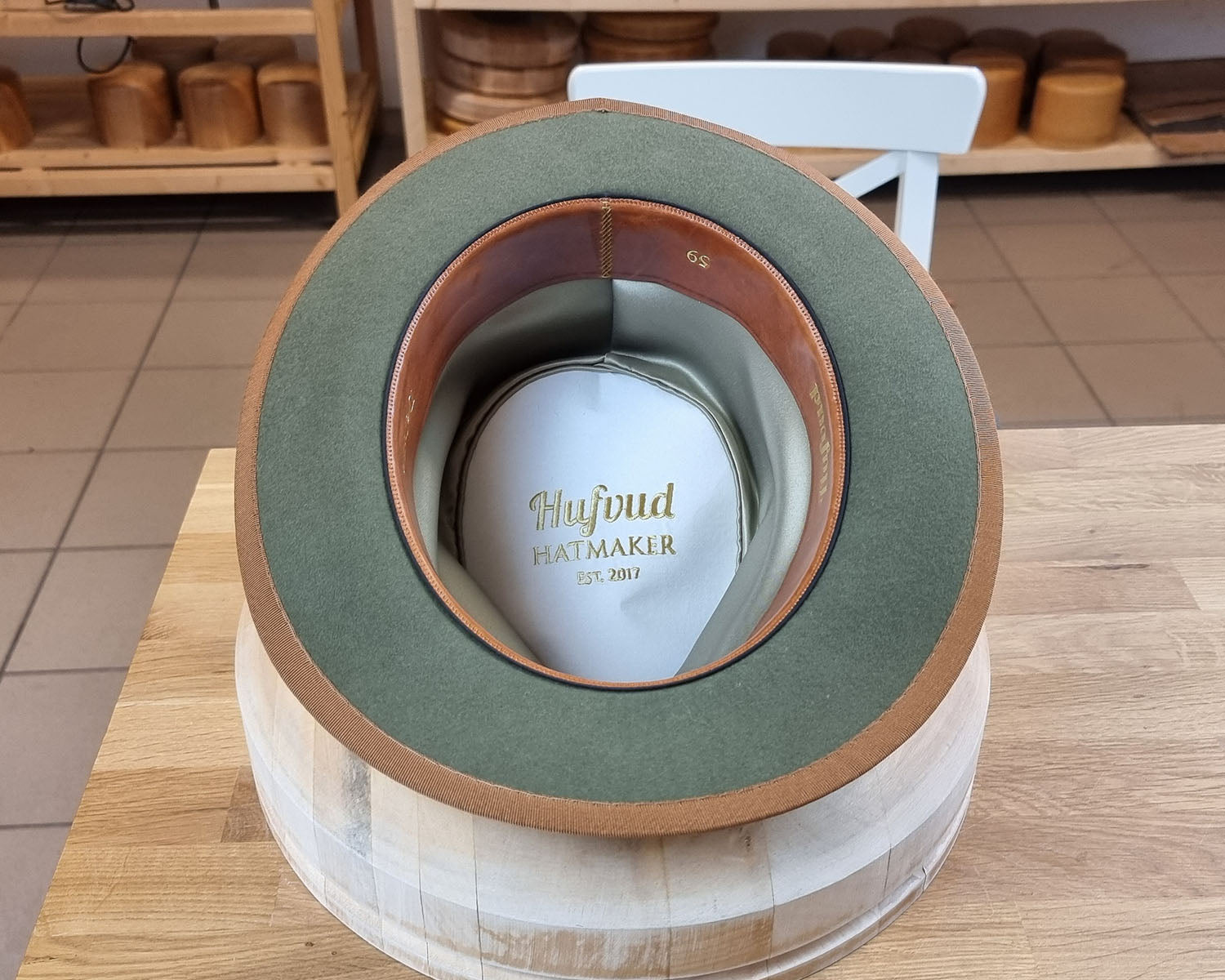 WHIPPET FEDORA | DELUXE RABBIT & HARE BLEND | SAGE GREEN | SIZE 59, US 7 3/8