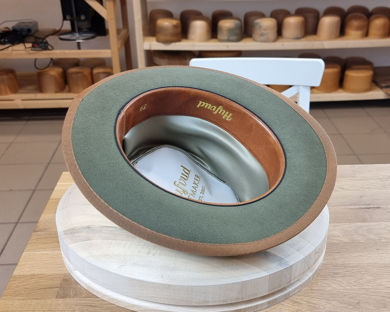 WHIPPET FEDORA | DELUXE RABBIT & HARE BLEND | SAGE GREEN | SIZE 59, US 7 3/8