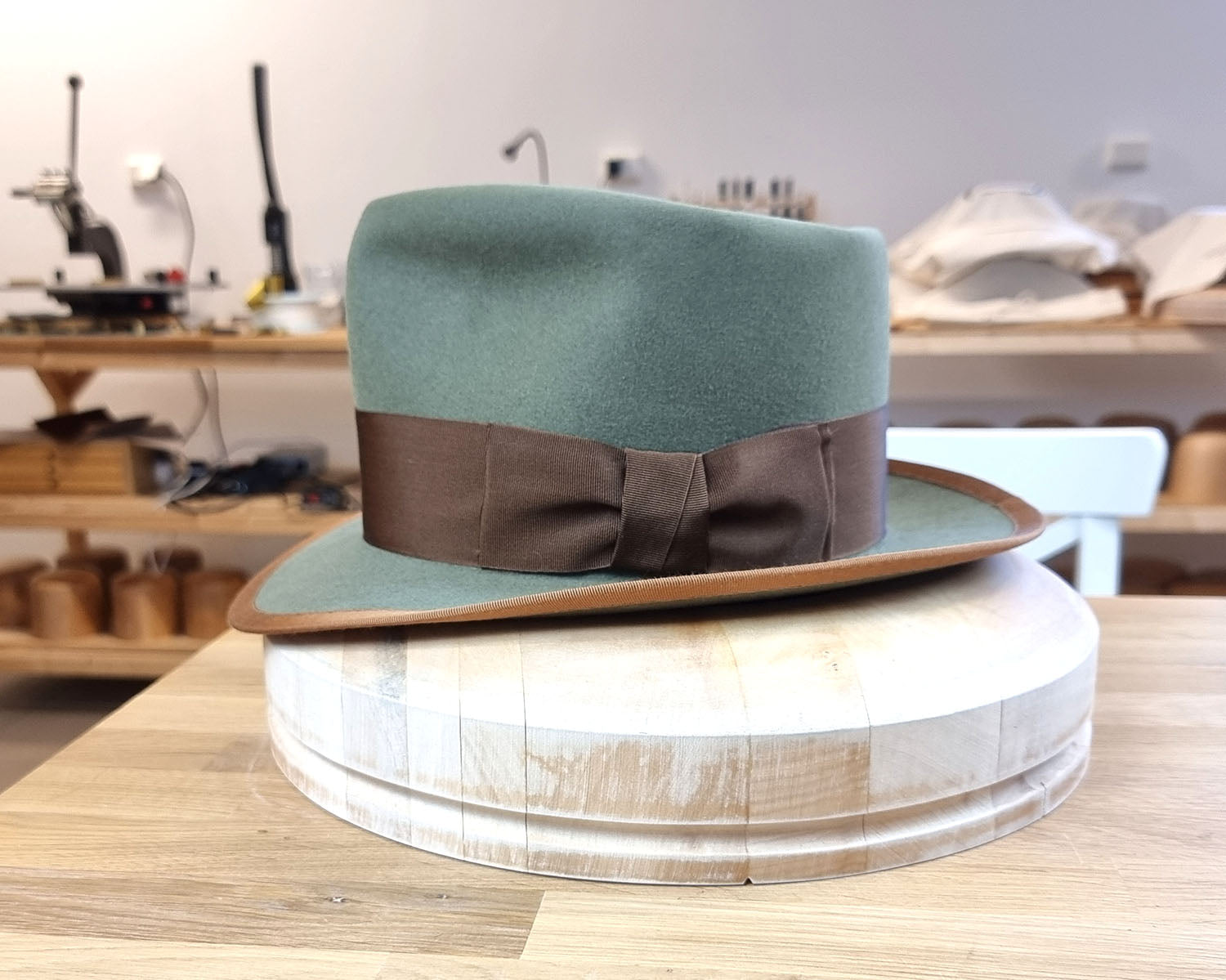 WHIPPET FEDORA | DELUXE RABBIT & HARE BLEND | SAGE GREEN | SIZE 59, US 7 3/8