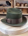 WHIPPET FEDORA | DELUXE RABBIT & HARE BLEND | MOSS GREEN | SIZE 60, US 7 1/2