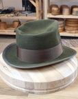 WHIPPET FEDORA | DELUXE RABBIT & HARE BLEND | MOSS GREEN | SIZE 60, US 7 1/2