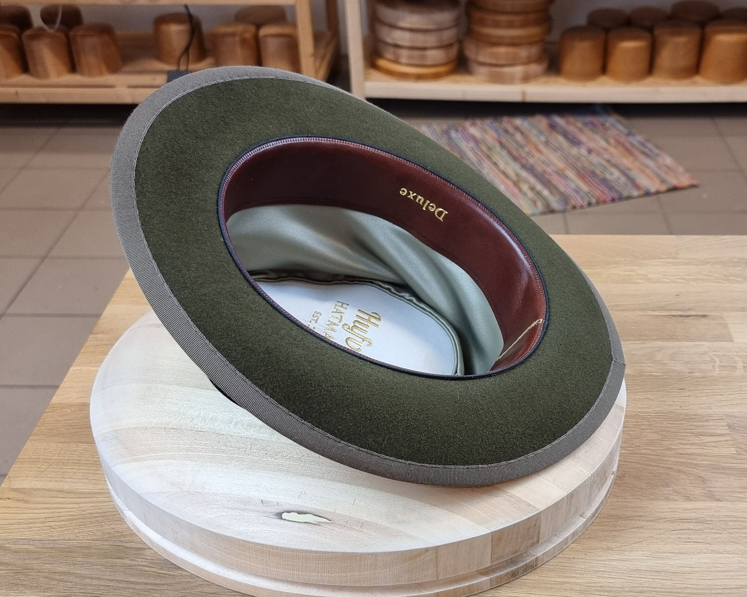 WHIPPET FEDORA | DELUXE RABBIT & HARE BLEND | MOSS GREEN | SIZE 60, US 7 1/2