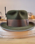 WHIPPET FEDORA | DELUXE RABBIT & HARE BLEND | MOSS GREEN | SIZE 60, US 7 1/2