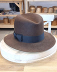 LEIFUR Lucky FEDORA | SABLE BROWN | 30X BEAVER BLEND | SIZE 59, US 7 3/8