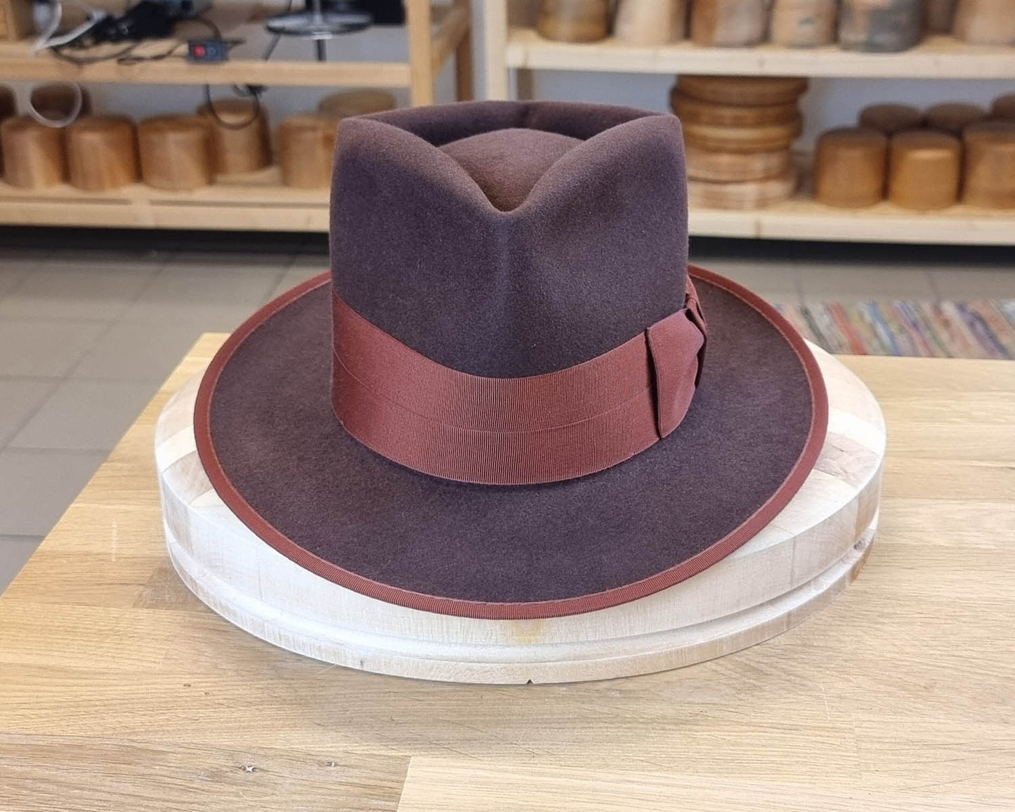 BOGART FEDORA | DARK BROWN RUST | 50X BEAVER BLEND | SIZE 57, US 7 1/8