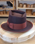 BOGART FEDORA | DARK BROWN RUST | 50X BEAVER BLEND | SIZE 57, US 7 1/8