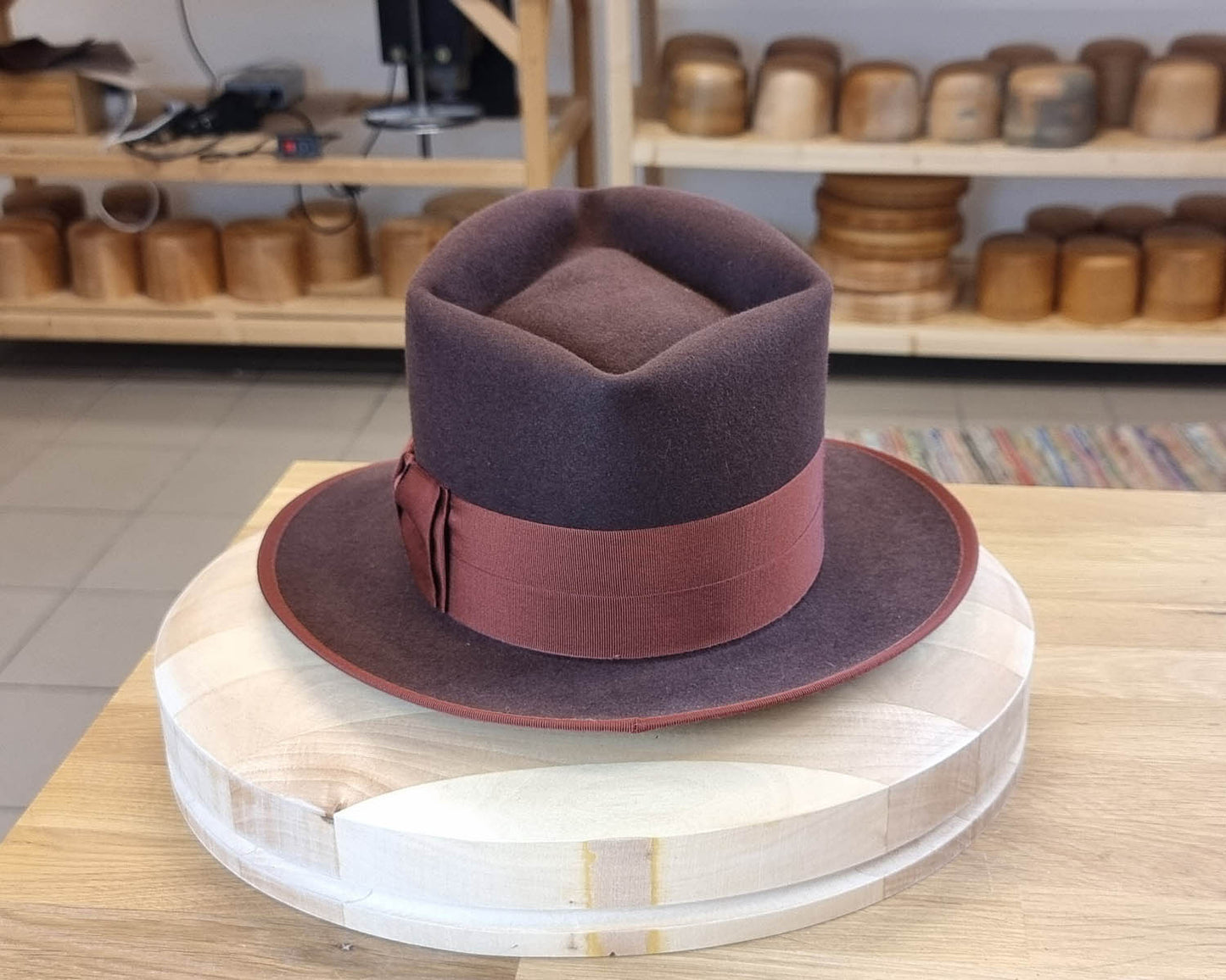 BOGART FEDORA | DARK BROWN RUST | 50X BEAVER BLEND | SIZE 57, US 7 1/8