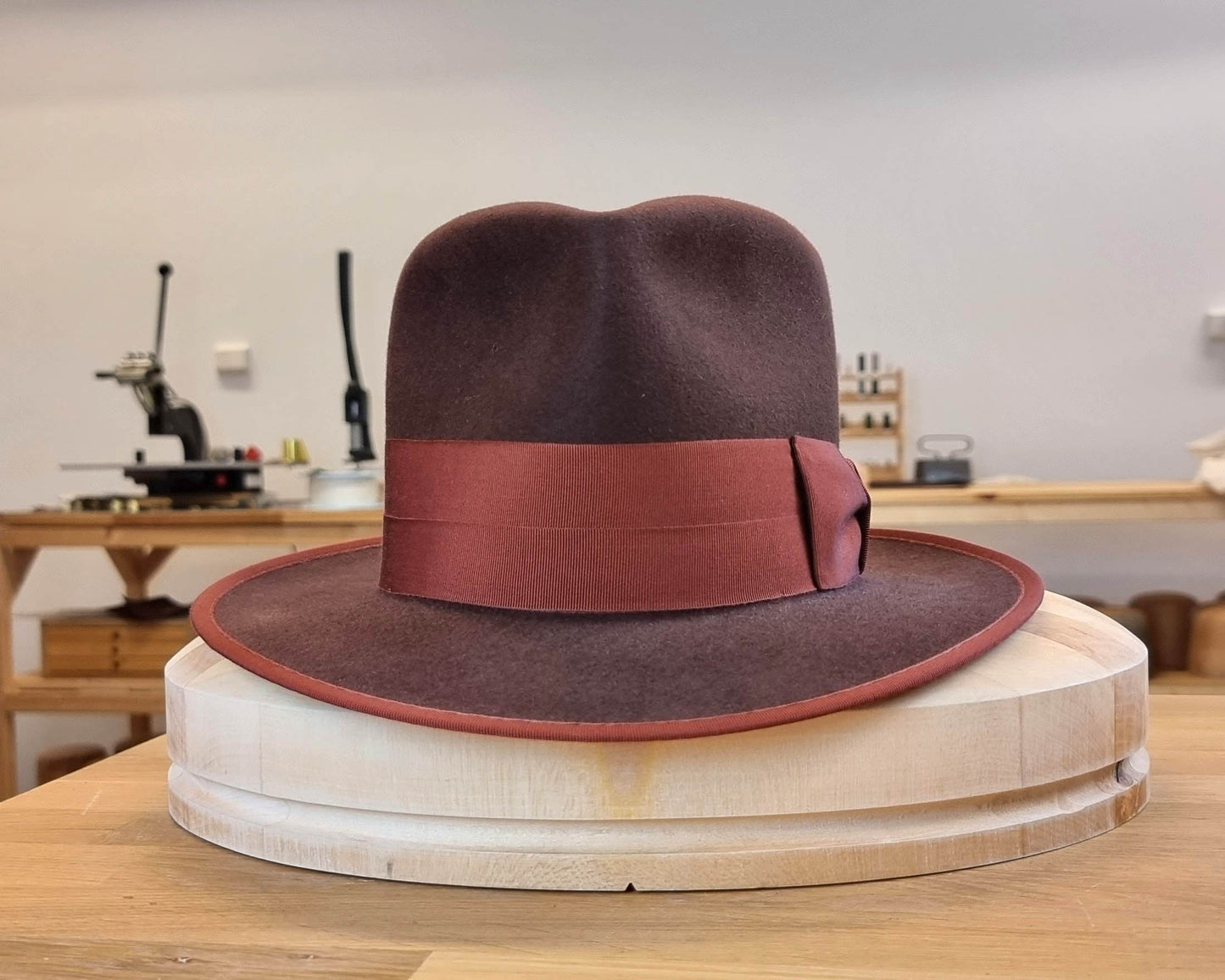 BOGART FEDORA | DARK BROWN RUST | 50X BEAVER BLEND | SIZE 57, US 7 1/8
