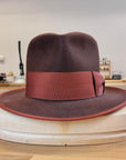 BOGART FEDORA | DARK BROWN RUST | 50X BEAVER BLEND | SIZE 57, US 7 1/8