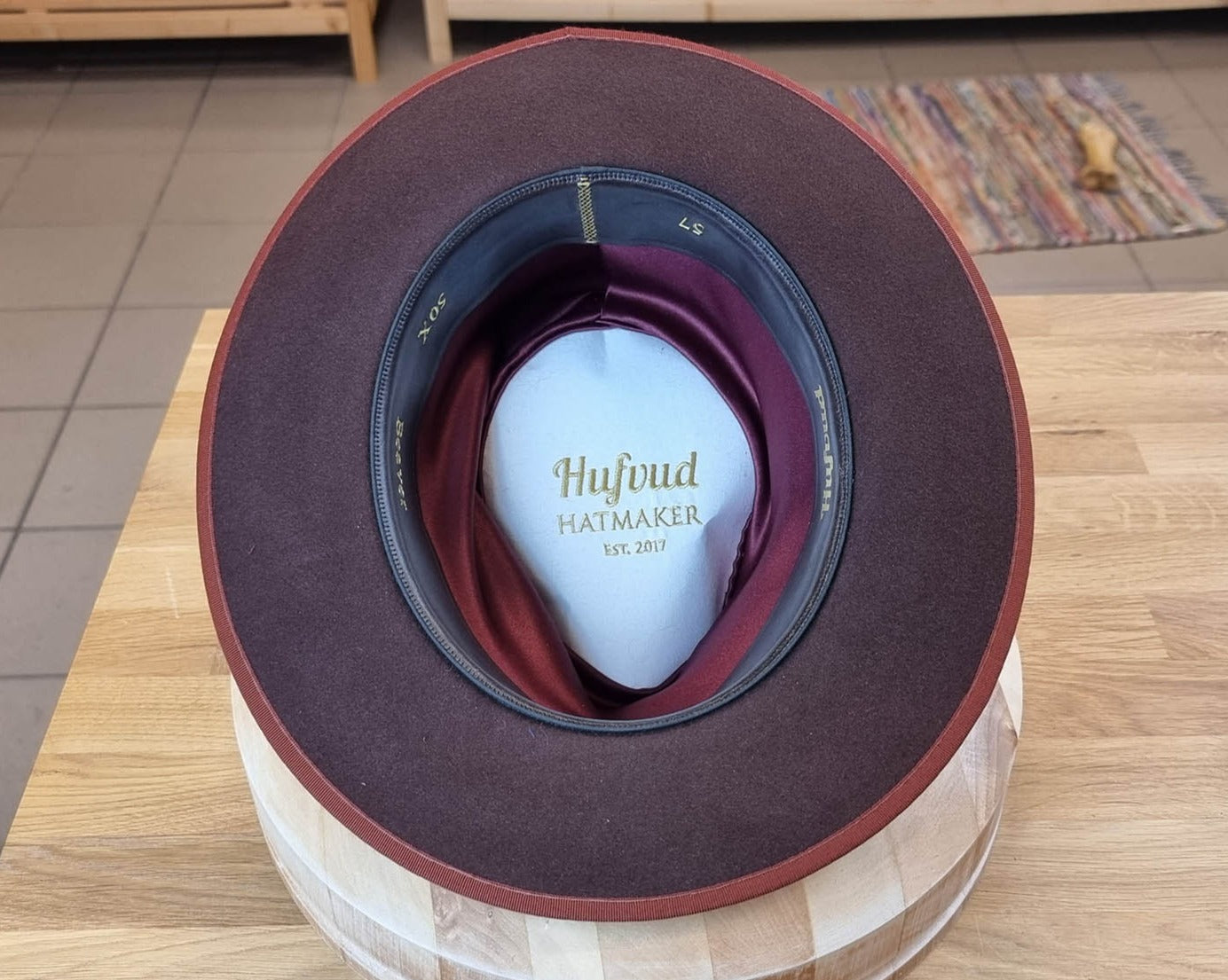 BOGART FEDORA | DARK BROWN RUST | 50X BEAVER BLEND | SIZE 57, US 7 1/8