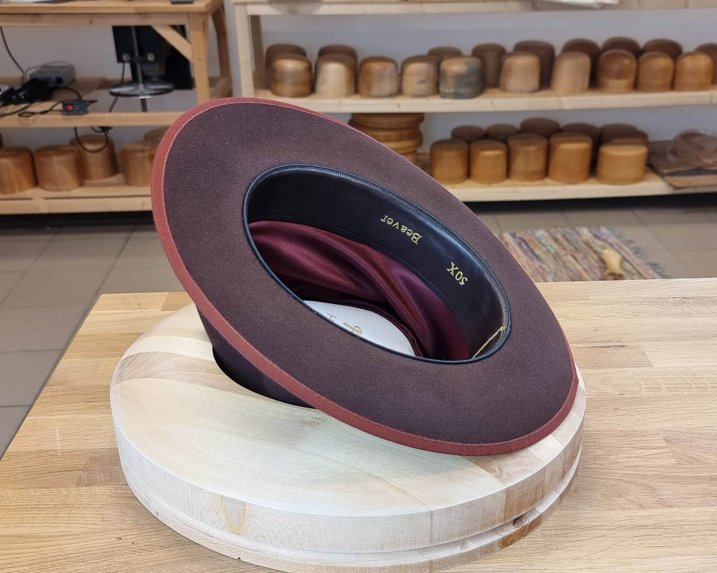 BOGART FEDORA | DARK BROWN RUST | 50X BEAVER BLEND | SIZE 57, US 7 1/8