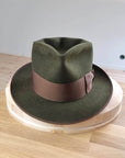 WHIPPET FEDORA | DELUXE RABBIT & HARE BLEND | MOSS GREEN | SIZE 59, US 7 3/8