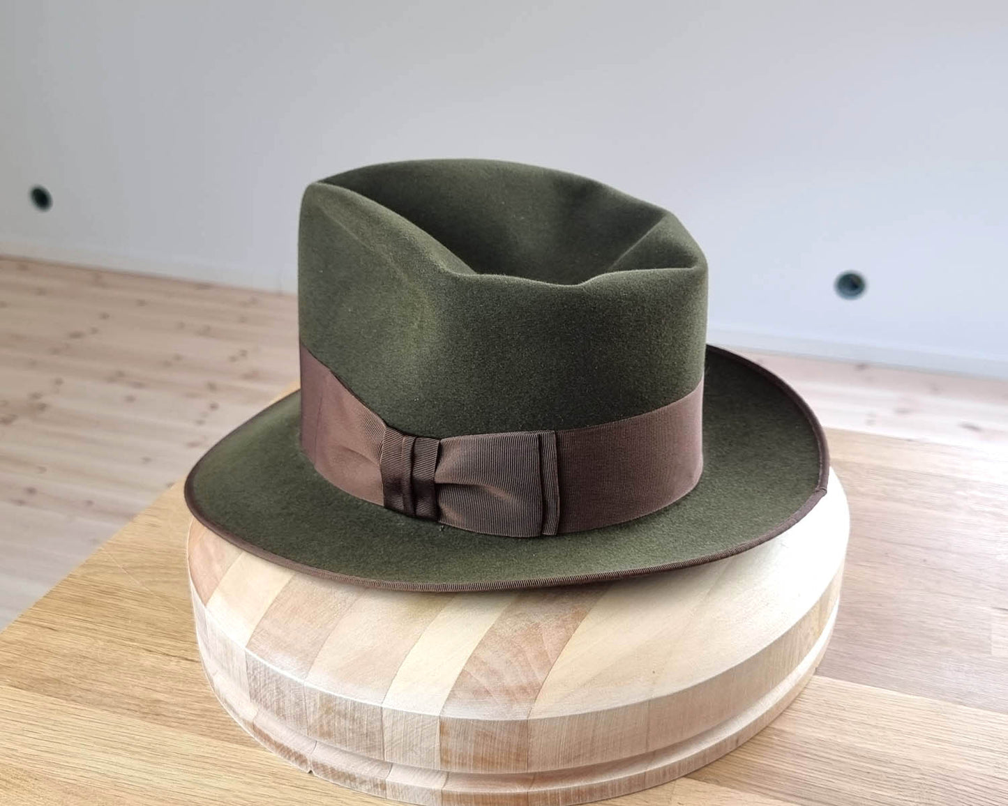 WHIPPET FEDORA | DELUXE RABBIT & HARE BLEND | MOSS GREEN | SIZE 59, US 7 3/8