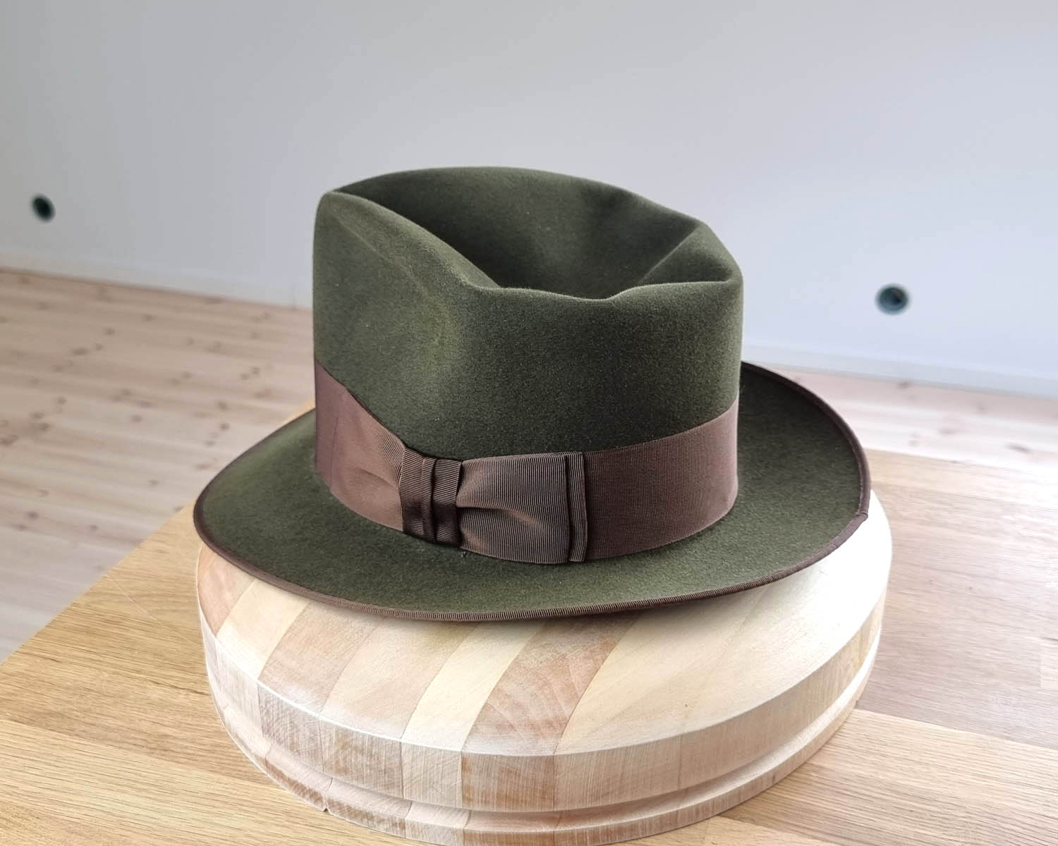 WHIPPET FEDORA | DELUXE RABBIT & HARE BLEND | MOSS GREEN | SIZE 59, US 7 3/8
