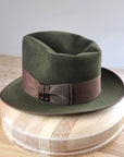 WHIPPET FEDORA | DELUXE RABBIT & HARE BLEND | MOSS GREEN | SIZE 59, US 7 3/8
