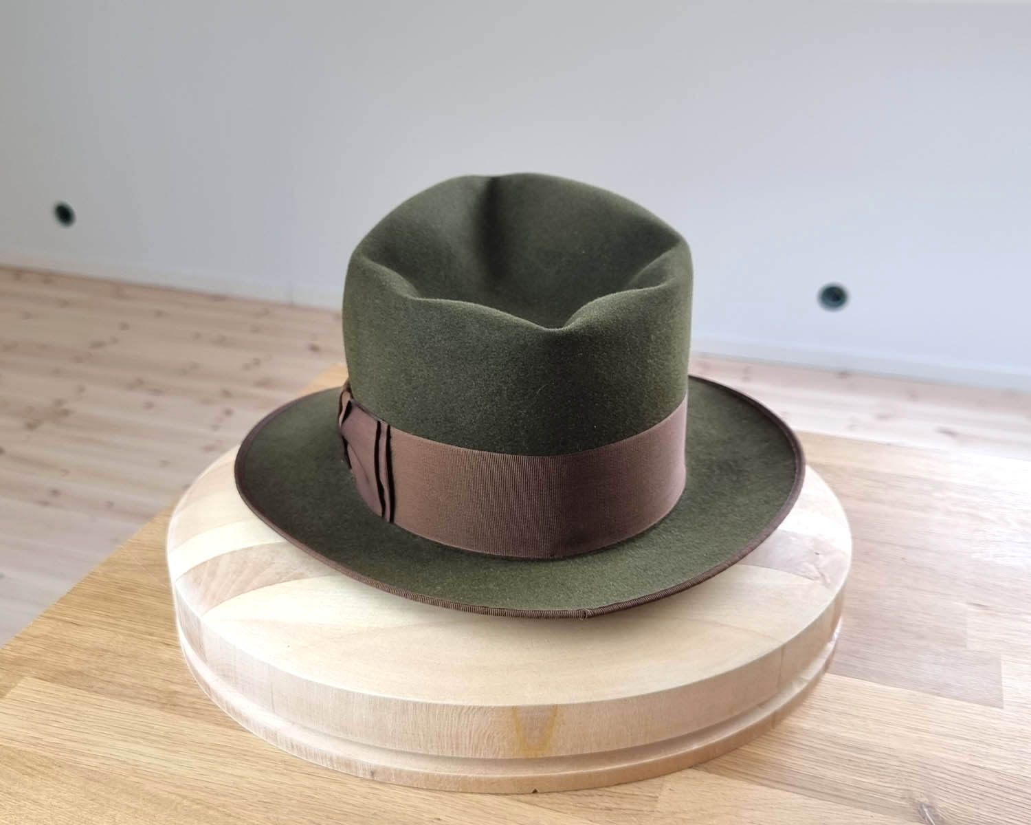 WHIPPET FEDORA | DELUXE RABBIT & HARE BLEND | MOSS GREEN | SIZE 59, US 7 3/8