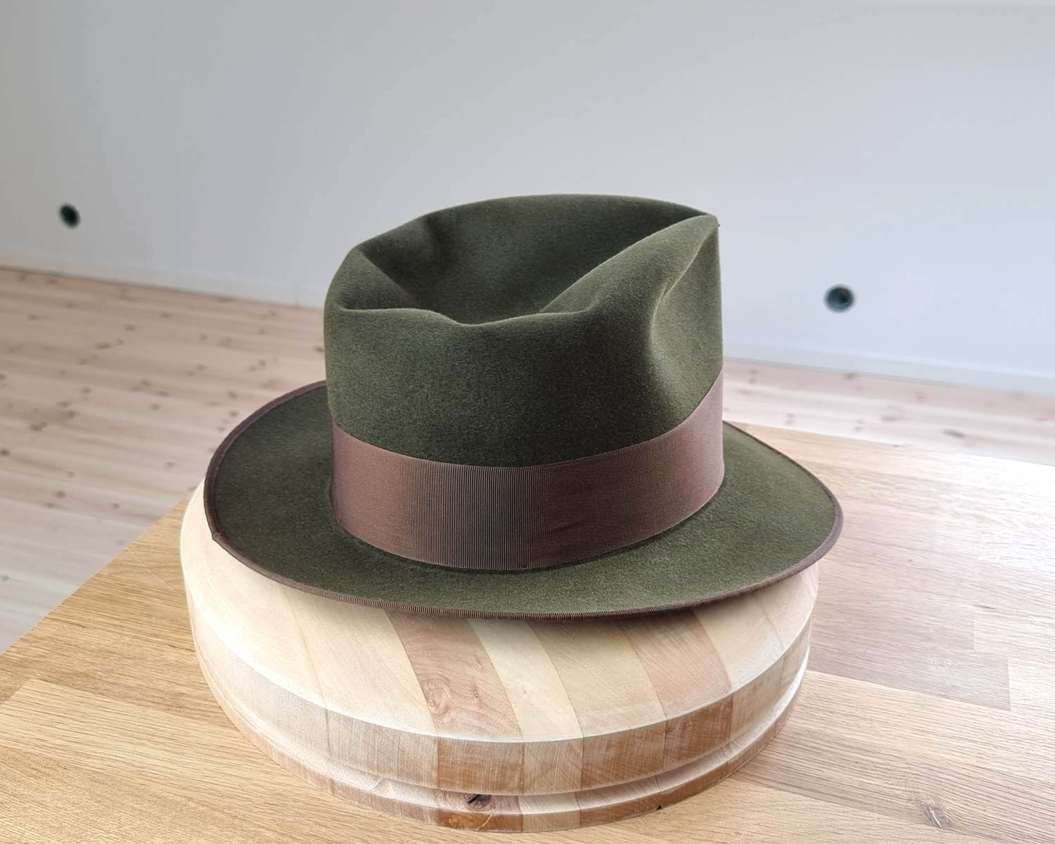 WHIPPET FEDORA | DELUXE RABBIT & HARE BLEND | MOSS GREEN | SIZE 59, US 7 3/8