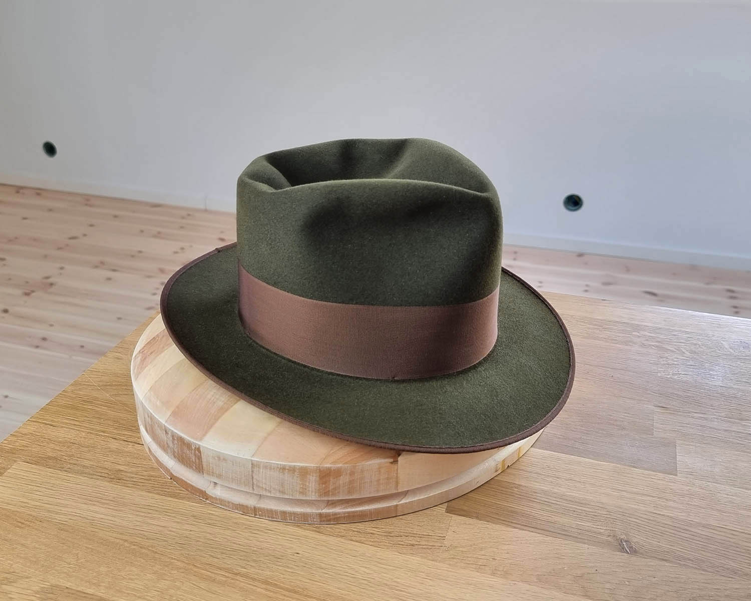 WHIPPET FEDORA | DELUXE RABBIT & HARE BLEND | MOSS GREEN | SIZE 59, US 7 3/8