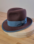 CAGNEY FEDORA | DARK BROWN RUST| 50X BEAVER BLEND | SIZE 59, US 7 3/8