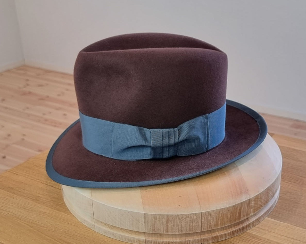CAGNEY FEDORA | DARK BROWN RUST| 50X BEAVER BLEND | SIZE 59, US 7 3/8