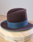 CAGNEY FEDORA | DARK BROWN RUST| 50X BEAVER BLEND | SIZE 59, US 7 3/8