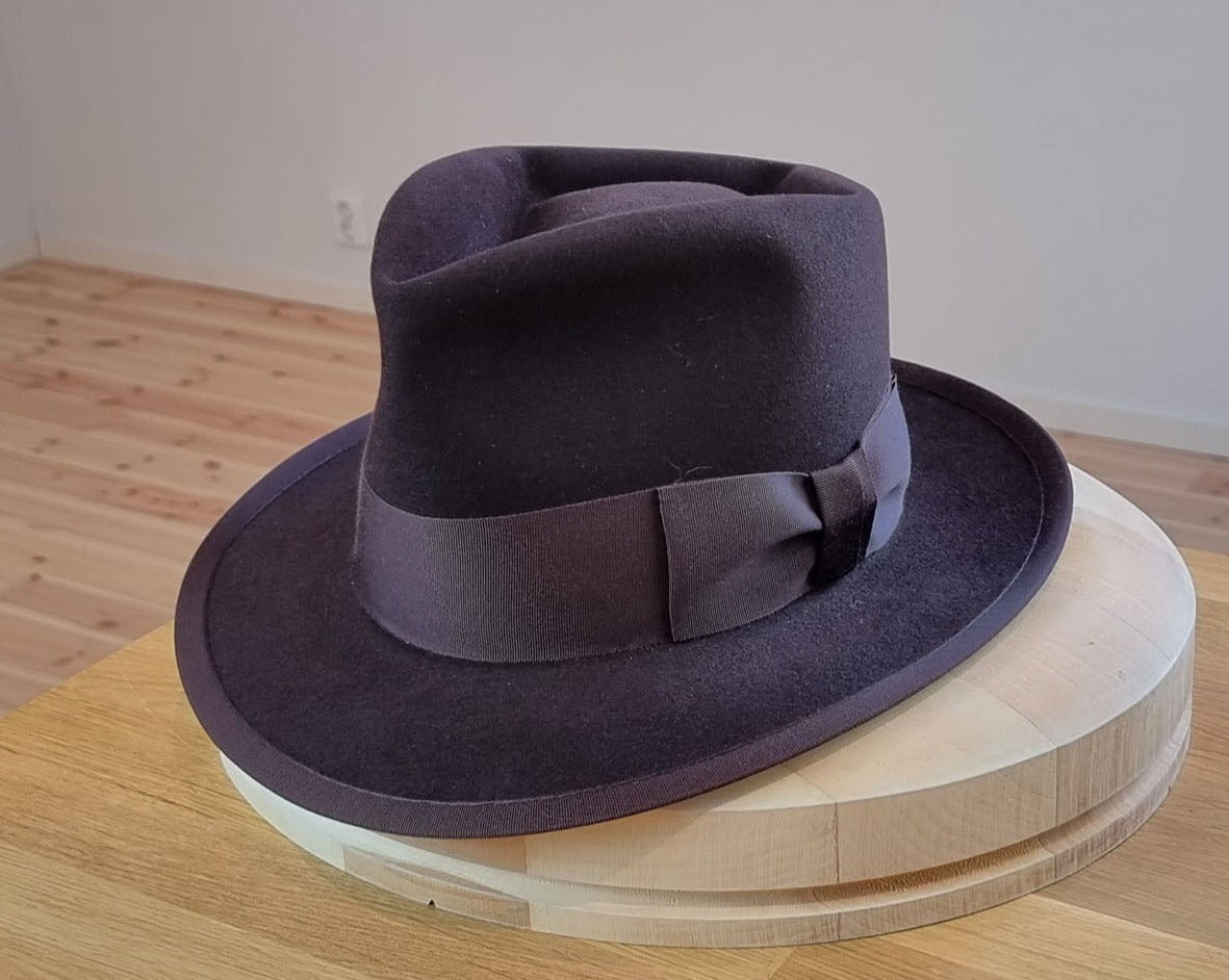 BOGART Maltese Falcon Crease FEDORA | OXBLOOD COLOR | 100X BEAVER | SIZE 60, US 7 1/2