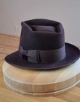 BOGART Maltese Falcon Crease FEDORA | OXBLOOD COLOR | 100X BEAVER | SIZE 60, US 7 1/2