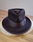 BOGART Maltese Falcon Crease FEDORA | OXBLOOD COLOR | 100X BEAVER | SIZE 60, US 7 1/2