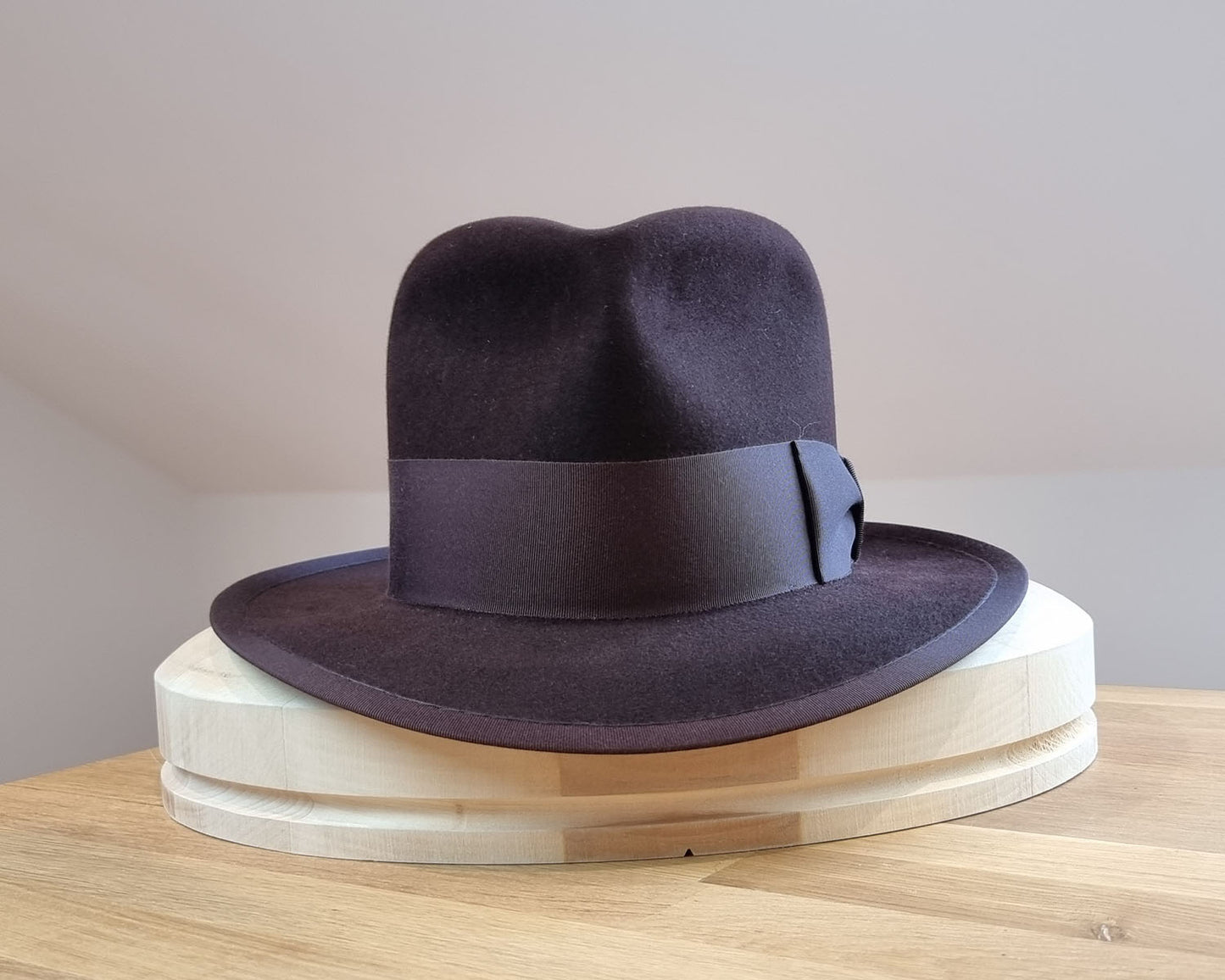BOGART Maltese Falcon Crease FEDORA | OXBLOOD COLOR | 100X BEAVER | SIZE 60, US 7 1/2