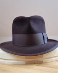 BOGART Maltese Falcon Crease FEDORA | OXBLOOD COLOR | 100X BEAVER | SIZE 60, US 7 1/2