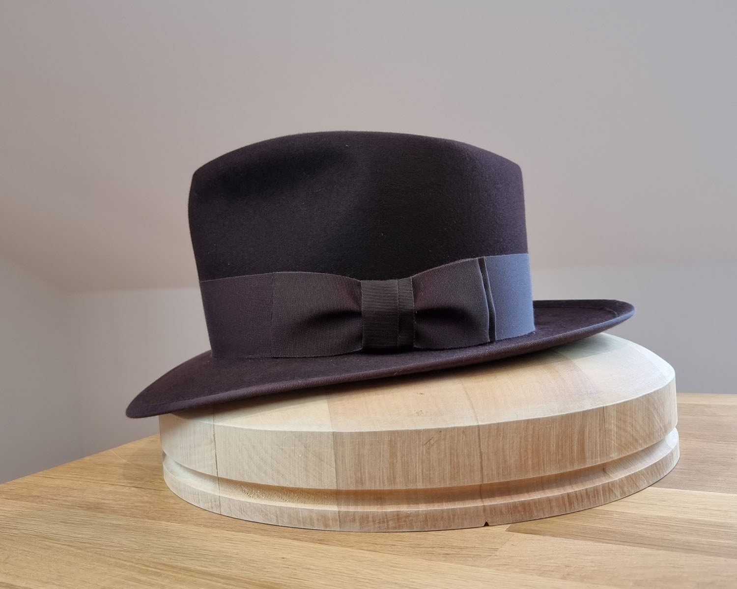 BOGART Maltese Falcon Crease FEDORA | OXBLOOD COLOR | 100X BEAVER | SIZE 60, US 7 1/2