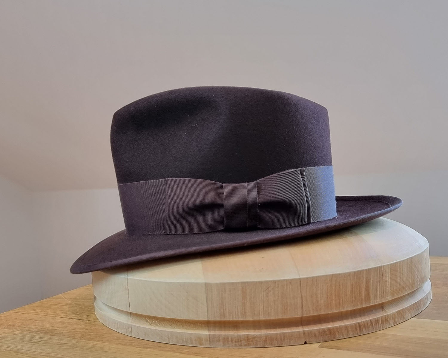 BOGART Maltese Falcon Crease FEDORA | OXBLOOD COLOR | 100X BEAVER | SIZE 60, US 7 1/2