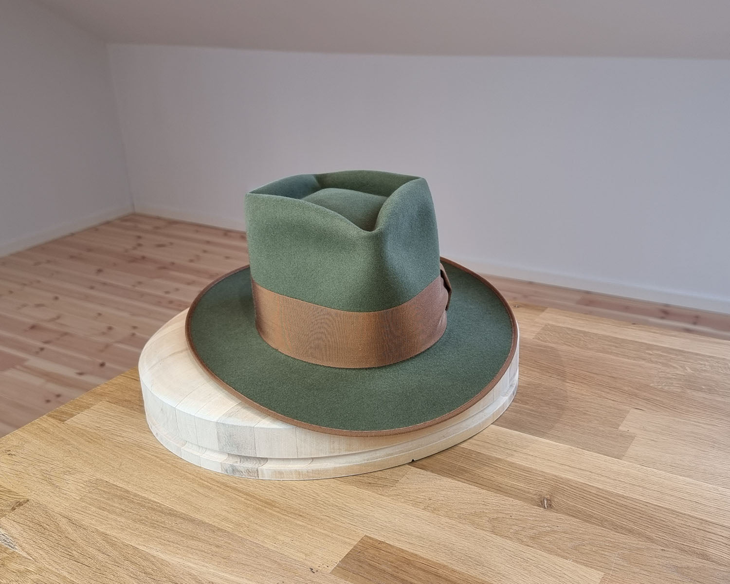 BOGART Maltese Falcon Crease FEDORA | SAGE COLOR | RABBIT & HARE DELUXE BLEND | SIZE 58, US 7 1/4