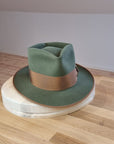 BOGART Maltese Falcon Crease FEDORA | SAGE COLOR | RABBIT & HARE DELUXE BLEND | SIZE 58, US 7 1/4