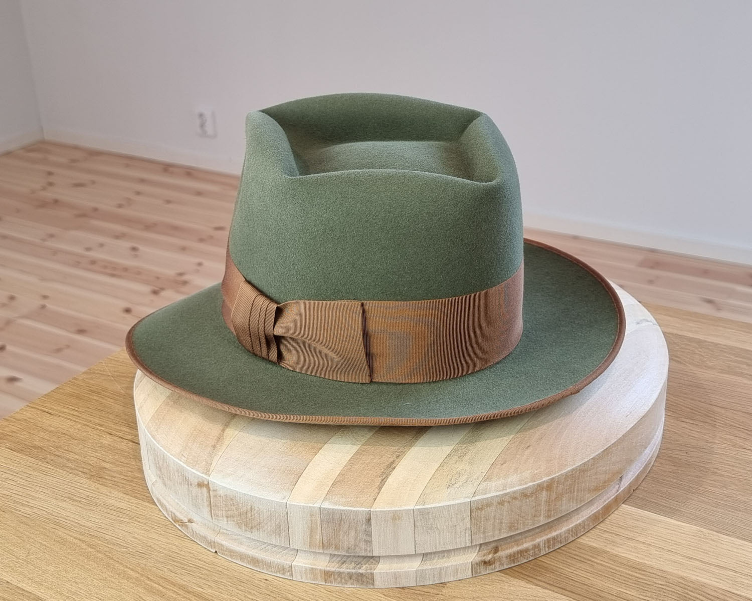 BOGART Maltese Falcon Crease FEDORA | SAGE COLOR | RABBIT & HARE DELUXE BLEND | SIZE 58, US 7 1/4
