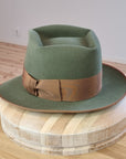 BOGART Maltese Falcon Crease FEDORA | SAGE COLOR | RABBIT & HARE DELUXE BLEND | SIZE 58, US 7 1/4