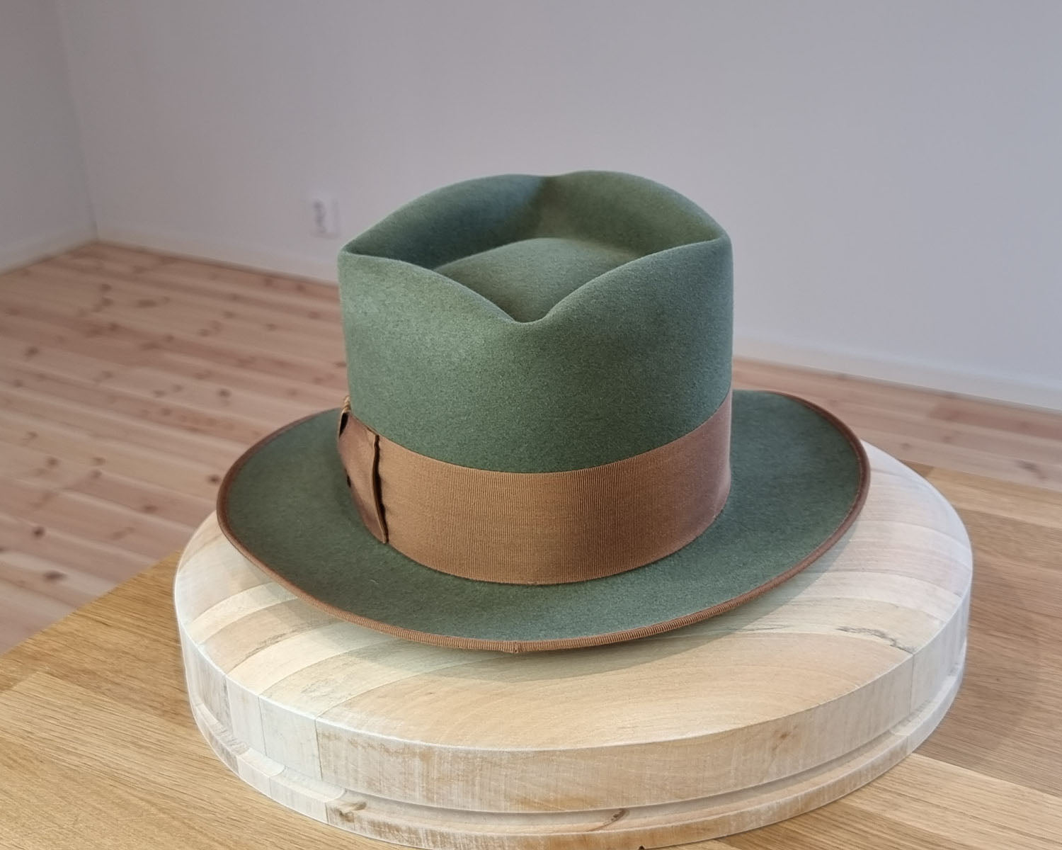 BOGART Maltese Falcon Crease FEDORA | SAGE COLOR | RABBIT & HARE DELUXE BLEND | SIZE 58, US 7 1/4