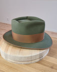 BOGART Maltese Falcon Crease FEDORA | SAGE COLOR | RABBIT & HARE DELUXE BLEND | SIZE 58, US 7 1/4