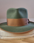 BOGART Maltese Falcon Crease FEDORA | SAGE COLOR | RABBIT & HARE DELUXE BLEND | SIZE 58, US 7 1/4