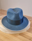 CAGNEY FEDORA | 100X NUTRIA | COBALT COLOR | SIZE 60, US 7 1/2