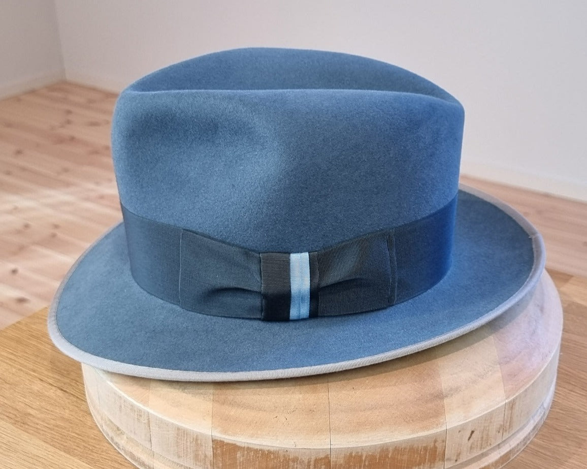 CAGNEY FEDORA | 100X NUTRIA | COBALT COLOR | SIZE 60, US 7 1/2