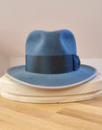 CAGNEY FEDORA | 100X NUTRIA | COBALT COLOR | SIZE 60, US 7 1/2