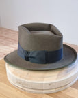 BOGART Maltese Falcon Crease FEDORA | 50X BEAVER BLEND | OLIVE COLOR | SIZE 59, US 7 3/8