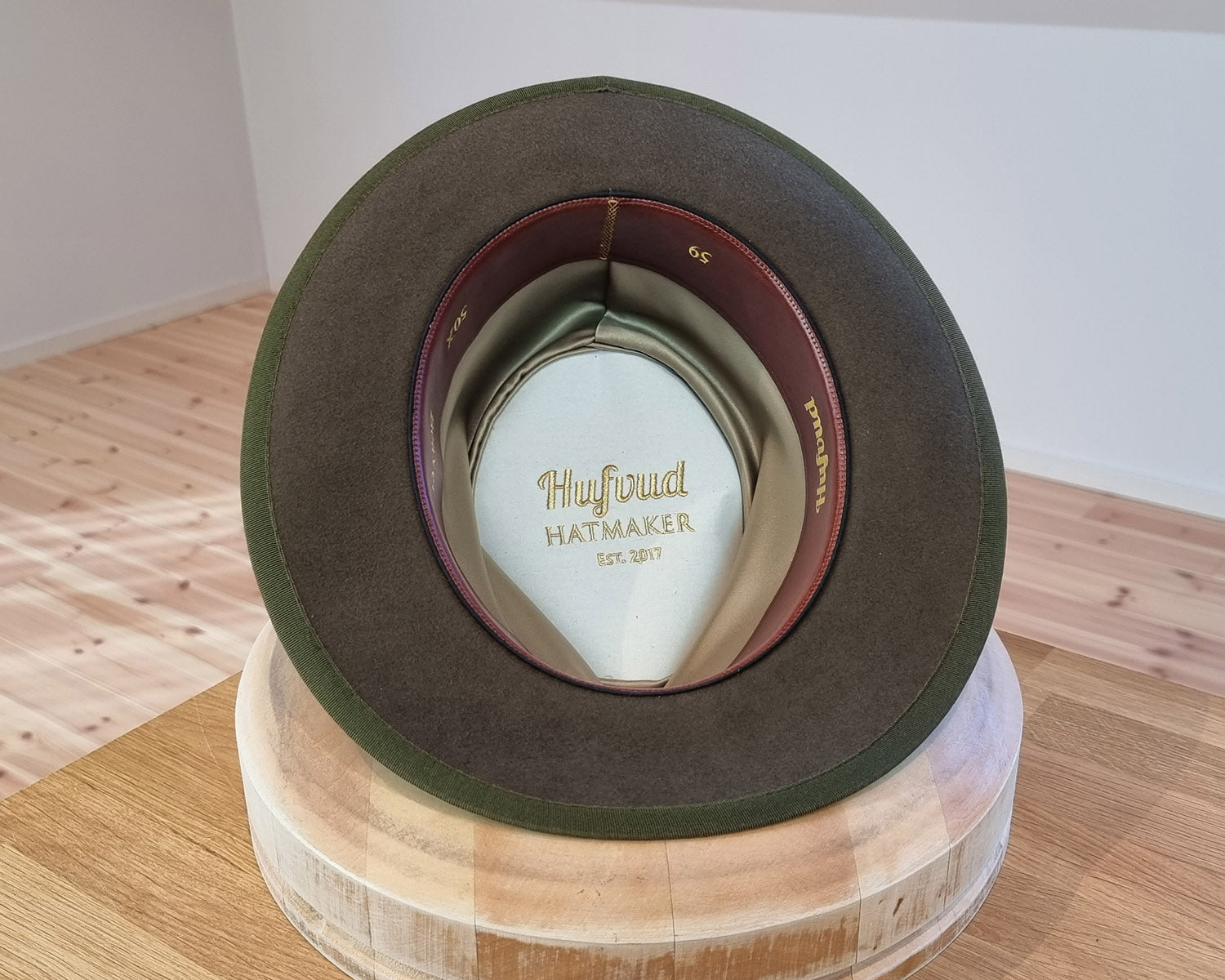 BOGART Maltese Falcon Crease FEDORA | 50X BEAVER BLEND | OLIVE COLOR | SIZE 59, US 7 3/8